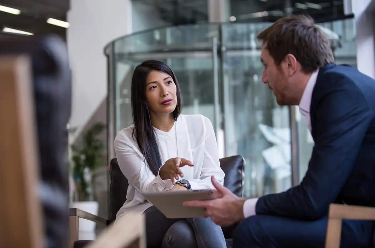 Modern 42 team discussing identity strategy with a client